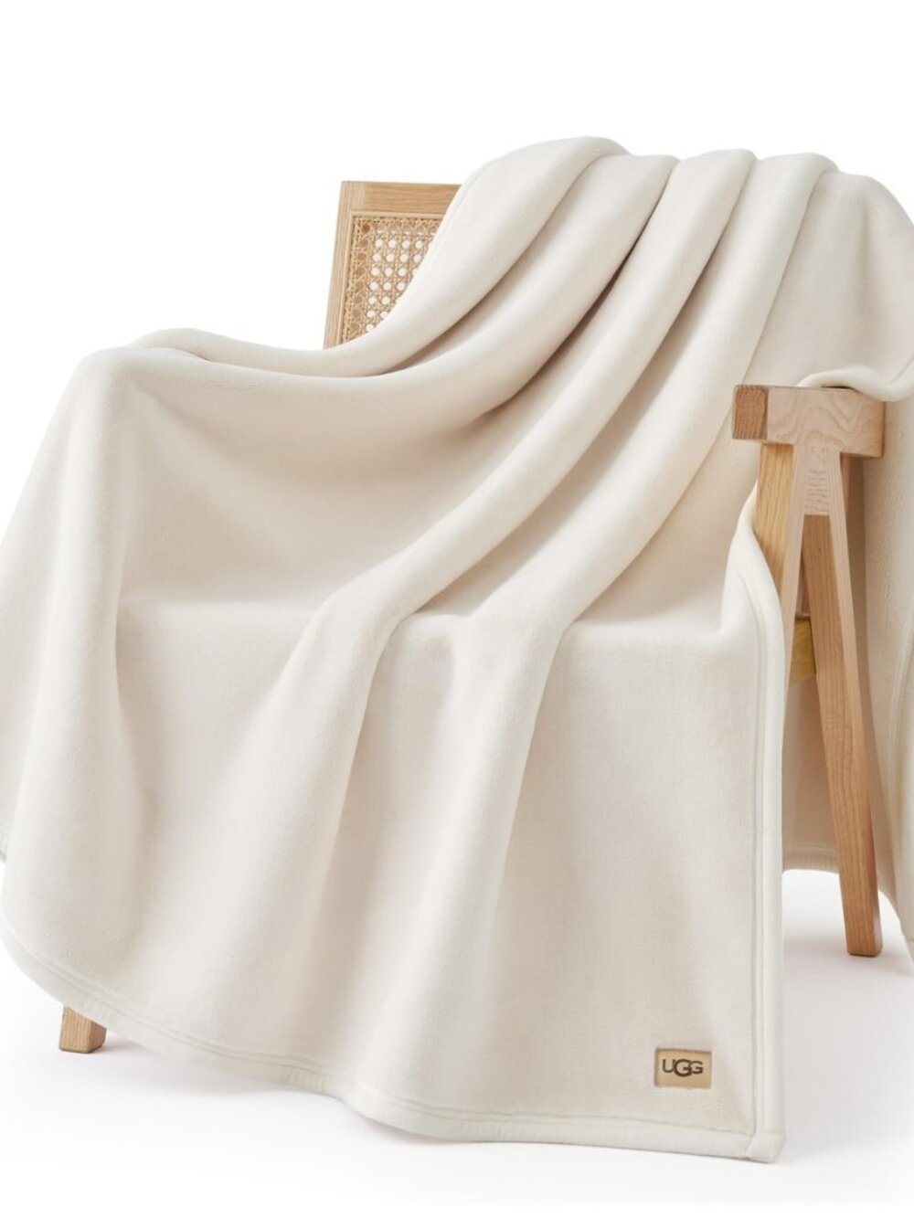 Coco Fleece Throw Blanket for Sofa, 50" x 70", Off-White (Snow)
